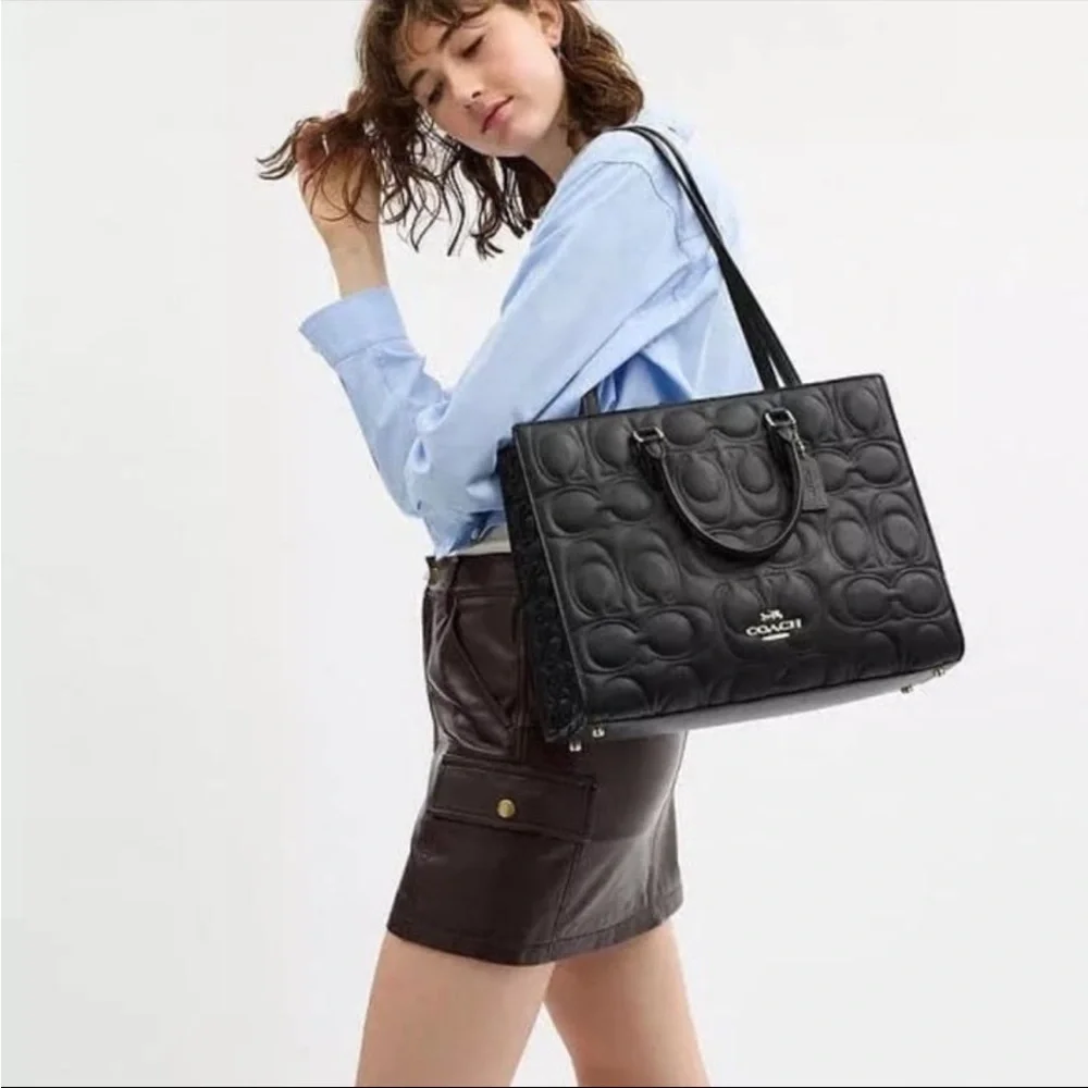 Coach Maggie Tote Bag In Signature Leather  CY672🎀 - Picture 7 of 9